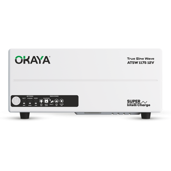 Okaya ATSW 1175 12V Home UPS Inverter | Advanced True Sine Wave Technology | 925 VA / 740 Watt | LED Display | Fast Charging & Appliance Safe | 36-Month Warranty