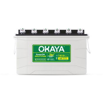 OKAYA PowerON OPSJT17048 140Ah Super Jumbo Tubular Advanced Battery for Home, Office & Shops | Robust & Compact Design | Extra Backup Plus (XBD+ technology) | 48 Months Total Warranty