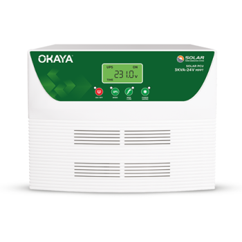 Okaya 3000VA 24V MPPT Solar PCU | Dual MPPT | True Sine Wave Inverter for Homes & Businesses