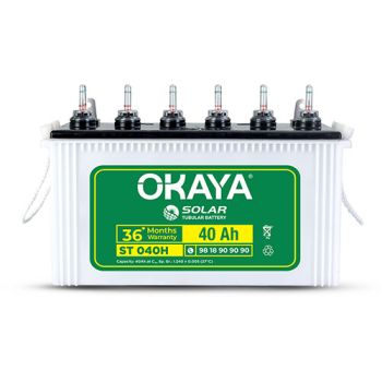 Okaya Solar Battery ST 040H - 40Ah Capacity with Total Warranty of 36 Months | Reliable Power Storage for your Solar Applications at Home, Office & Shops