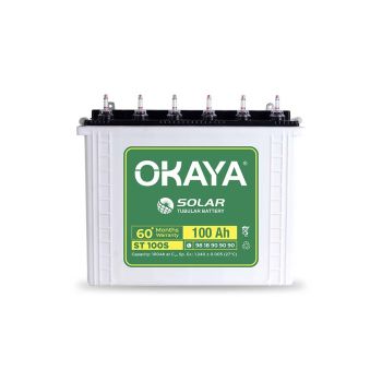 Okaya Solar Battery ST 100S - 100Ah Capacity with Total Warranty of 60 Months | Reliable Power Storage for your Solar Applications at Home, Office & Shops