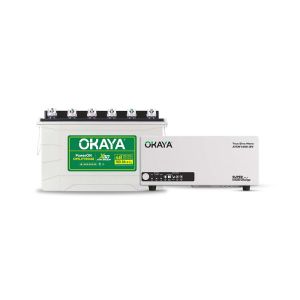 Okaya Advanced Inverter & Battery Combo | ATSW 1400 12V UPS/Inverter (1150VA) with Advanced True Sine Wave technology & PowerON OPSJT19048 160Ah/12V Advanced SJT Battery | For Home, Office & Shops